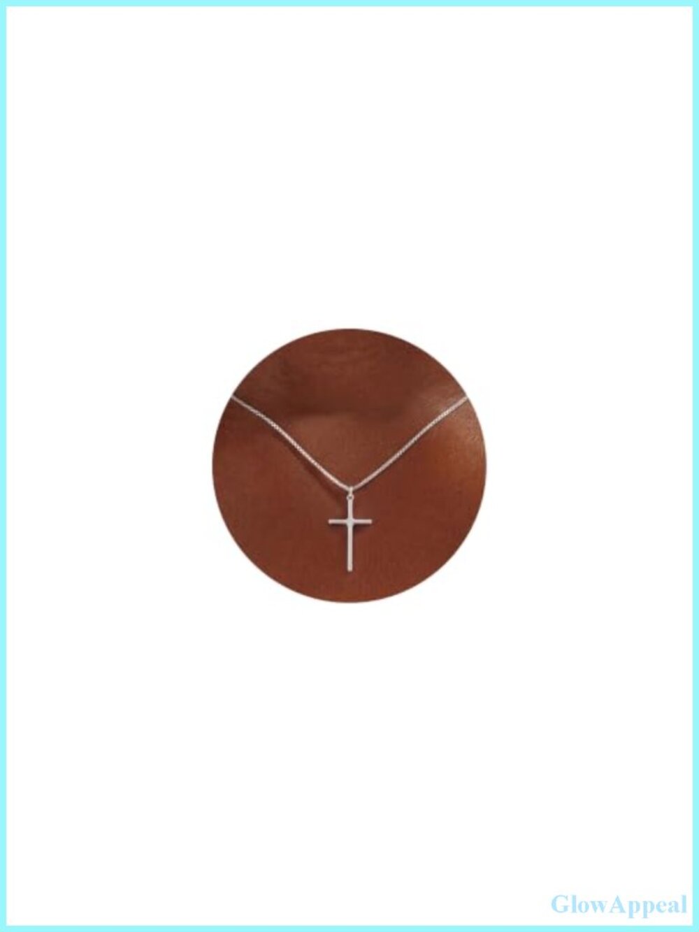 925 Sterling Silver Box Chain Cross Pendant Necklace